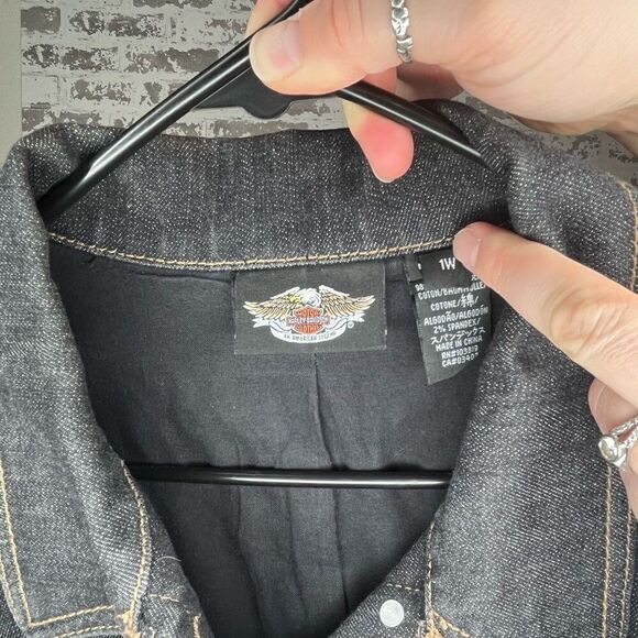 Harley-Davidson Black Jean Jacket - Picture 5 of 11